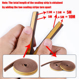 Popxstar 5m/10m Door Seal Strip Diep Self-adhesive Draft Stopper Tape Window Weather Stripping Insulation Noise Rubber Sealing Strip
