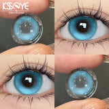 2PCS Blue Korean Lens Colored Pupils for Natural Effect Eye Contact Lenses with Degree Beauty Natural Lens