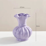 Pumpkin shaped ceramic vase hydroponics dried flowers flower arrangement desktop ornament home living room study decoration