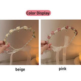 Popxstar 1pcs Elegant Bridal Girls Headband Imitated Pearl Hair Headdress Flower Wreath Bride Garland Head Hoop Wedding Headbands Fashion