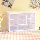 Popxstar Desktop 9 Grid Storage Boxes Organizer Transparent Small Drawer Partitioned Student Desk Wall-mounted Sundries Storage Box Cute