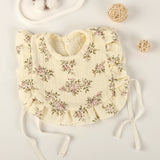 Popxstar 100% Cotton 4-Layer Gauze Retro Lace Ruffle Vest Bib For Boys And Girls Baby Bib Waterproof Baby Bib Baby Vest Bib