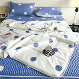 Popxstar Cooling Summer Comforter Bedding Sets Double Sided Cool Feeling Fabric Duvet Summer Blanket Ice Silk Fitted Sheet and Pillowcase