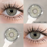 Popxstar  1 pair Colorcon Contact Lenses for Eyes Black Lenses Beautiful Cosmetic Pupil Blue Lenses Big Eyes Contacts Lens Yearly