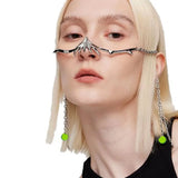 Popxstar   Hip Hop Mask Irregular Steel Cosplay Mechanical Face Wear Metal Alien Fluid Ornament Cool Street Jewelry Gift