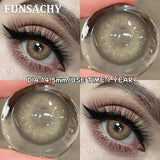 1 Pair Colored Brown Contact Lenses for Eyes Natural Soft Lens Women Makeup Lens Cosmetics Gray Pupils Yearly Daily Use