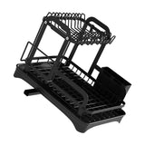 Popxstar 2 Tier Dish Bowl Drainer Storage Rack Kitchen Dish Drying Rack with Drain Basket Countertop Dinnerware Organizer Drainboard