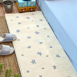 popxstar Bedroom Floor Carpet Bedside Soft Comfortable Non-slip Foot Mat Blue Star Long Rug Girls Room Thick Plush Home Decoration Rugs