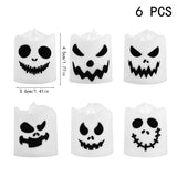 Popxstar 6pcs Halloween Led Ghost Pumpkin Candle Light Glowing Lamp Halloween Party Home Bar Decoration Haunted House Horror Props