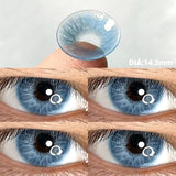 Popxstar Prescription Contact Lenses Myopia Lenses with Diopters Green Pupils Color Contact Lenses for Eyes Blue Lens 1 Pair/2pcs