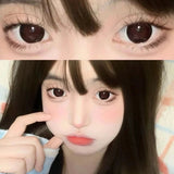 Two Pieces Brown Colored Contact Lenses Big Eyes Lenses Students Beautiful Round Contact Lenses Cosmetics Eye Contact Natural
