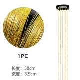 Popxstar Shiny Threads Glitter Hair Tinsel Kit Gold Silk Hair Glitter String Extensions Accessories for Women Headdress