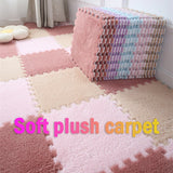 Popxstar 1-20pcs Soft Suede Carpet  Anti-slip and Shockproof Sports Fitness Mat EVA Foam Puzzle Warm Carpet Children's Room Baby Play Mat