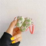 Popxstar Checkerboard Lattice Earphone Charging Cute Cover for AirPods 1 2 3 Pro Wireless Earphone Bling Bracelet Chain Case Gift