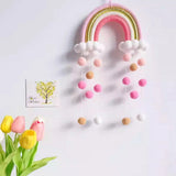 Cute fur ball rainbow Dream catcher Dreamcatcher living room bedroom children's room tapestry Wall decoration pendant gift