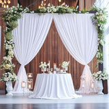 Popxstar  2pcs 5x8/10ft Wrinkle Free White Satin Backdrop Curtains For Wedding Birthday Parties Photography Background Baby Shower Decor