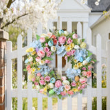 Popxstar  Easter Peony Wreath - Artificial Spring Door Wall Decor, Realistic Faux Flowers for Easter Party, Holiday Home Gift for Women