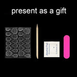 Popxstar  24Pcs Black Blue Purple Red Cat Eyes False Nails with Tools Press on Nails for Girls Square Nail Tips Fake Nails Set with Glue