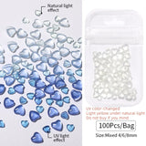 Popxstar 100pcs Clear Crystal Rhinestones Jewelry 3D Love Heart Nail Charm for Nail Art Decoration Clear Resin Valentine's Day Nail Parts
