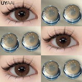 Popxstar  1 Pair Colored Contact Lenses for Eyes Natural Fashion Lenses Gray Beauty Pupils Blue Eye Lenses Cosmetics Soft Lenses