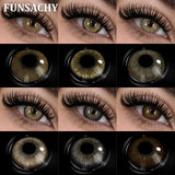 Popxstar  New Contact Lenses Natural Brown Eye Makeup Contacts Grey Color Lens Korean Softlens Yearly Cosmetics for Women