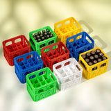 Popxstar  3D Printed Beer Crate Style AA/AAA Battery Storage Boxes Stackable Battery Organizer Home Office Desktop Decor Storage Tool Gift