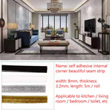 Popxstar 5m Concave Line Self-adhesive Edge Strip Beautiful Seam Wall Corner Gap Decoration Strip Waterproof Sticker Mildewproof Gap Tape