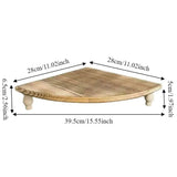Wooden Fan Shaped Storage Rack Space Saving Large Capacity Corner Shelf Flower Pot Rack Decorative Cosmetic Storage Rack