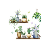 Popxstar Cactus Potted Plants Wall Stickers for Kitchen Cabinet Background Wall Decorative Painting Wash Basin Cupboard Wall Decals Mural