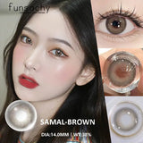 Popxstar  2pcs Colored Contact Lenses Brown Eyes Lenses Gray Lenses Blue Pupils Natural Eye Lens Colored Contacts Eye Cosmetics