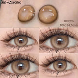Popxstar 1 Pair Natural Brown Lenses Colored Contact Lenses Brown Lenses Natural Eye Lenses with High Quality Natural Lens