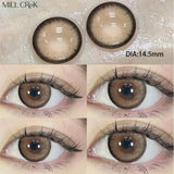 Popxstar  2pcs Yearly Contact Lenses Brown Large Diameter Prescription Myopia Contact Lens Student Animation Lens Beautiful Fast Shipping