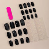 Popxstar  24Pcs Black Blue Purple Red Cat Eyes False Nails with Tools Press on Nails for Girls Square Nail Tips Fake Nails Set with Glue