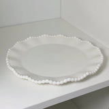 Popxstar Ele White Cerc Western Dinner Plate with  Knot Simple Design Oval ape Fi Plate Home Use Cake Serving Di