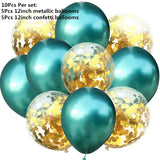 Popxstar  10pcs/lot Red Pink Gold Confetti Latex Balloons Birthday Party ation Kids Adult Metallic Balloon Helium Ball Wedding party Decor