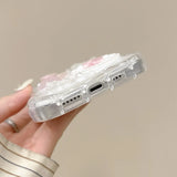 Popxstar  Korea Silve 3D Butterfly Cartoon Heart Phone Case For iPhone 16 15 14 13 12 Pro Max Luxurious Lovely Soft Shockproof Back Cover