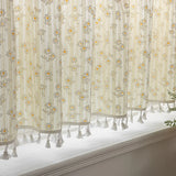 Popxstar Korean Daisy Curtains Blackout Curtains with Tassel, Cotton Floral Curtain for Kitchen, Bedroom, Living Room, Bay Window Cabinet