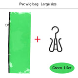 Popxstar  1Set Wig Storage Bag With Hanger For Wig/Hair Extensions Large Hair Storage Bag For Multiple Wigs Pvc Wig Holder Case With Zip