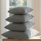 Popxstar Classic Black and White Houndstooth Pillow Cover for Home Chic Square Weave Houndstooth Cushion Cover for Modern Home Décor
