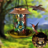 New Solar Outdoor Garden Light with Bird Feeder, Creative Hanging Landscape Lamp for Balcony Lighting & Bird Feeding