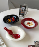 Popxstar Handmade Ceramic Dessert Bowl Solid Color Yogurt Bowl Household High-value Tableware Fruit Salad Breakfast Oat Yogurt Bowl