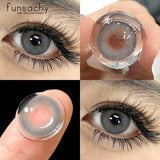 Popxstar  Color Contact Lenses for Eyes 1 Pair Gray Fashion Cosmetic Lenses Green Pupils Gray Natural Eye Contacts Women Eye Lens