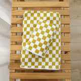 Popxstar Vintage Plaid Bath Towel Checkerboard Hand Towel Absorbent Face Bathroom Home Hotel Outdoor Comfortable Towels Kawaii