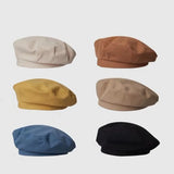 Popxstar Women Girl Beret Artist Warm Cotton Octagonal Flat Cap Autumn Winter Beanie Vintage Beret Solid Color Hat Woman