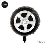 Popxstar  Racing Theme Party Decor Black and White Plaid Wheel Balloon Sport Car Traffic Light Balloon Kids Birthday Racing Party Supplies