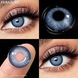 Popxstar  1 Pair Gray Color Contact Lenses for Eyes Natural Brown Blue Lenses Green Eye Contacts Beauty Cosmetic Pupils Yearly