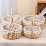 popxstar New Wicker Egg And Fruit Basket Storage Basket Handheld Outdoor Picnic Basket Egg Basket Flower Basket Gift For Best Friend