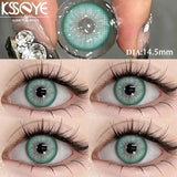 Popxstar  1 Pair Green Contact Lenses with Diopter Myopia Eyes Natural High Quality Blue Contacts Lens Korean Lenses Yearly Green