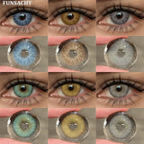 Popxstar  1 Pair Colorful Contact Lenses Natural Eye Makeup Contacts Lens for Eyes Korean Soft Lens Cosmetic Pupils Color Eye Len