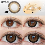 Myopia 15MM Black Diomonds Lenses with Degree 1 Pair Big Eyes Natural Black Lenses Brown Colored Contacts Gray Purple Lens